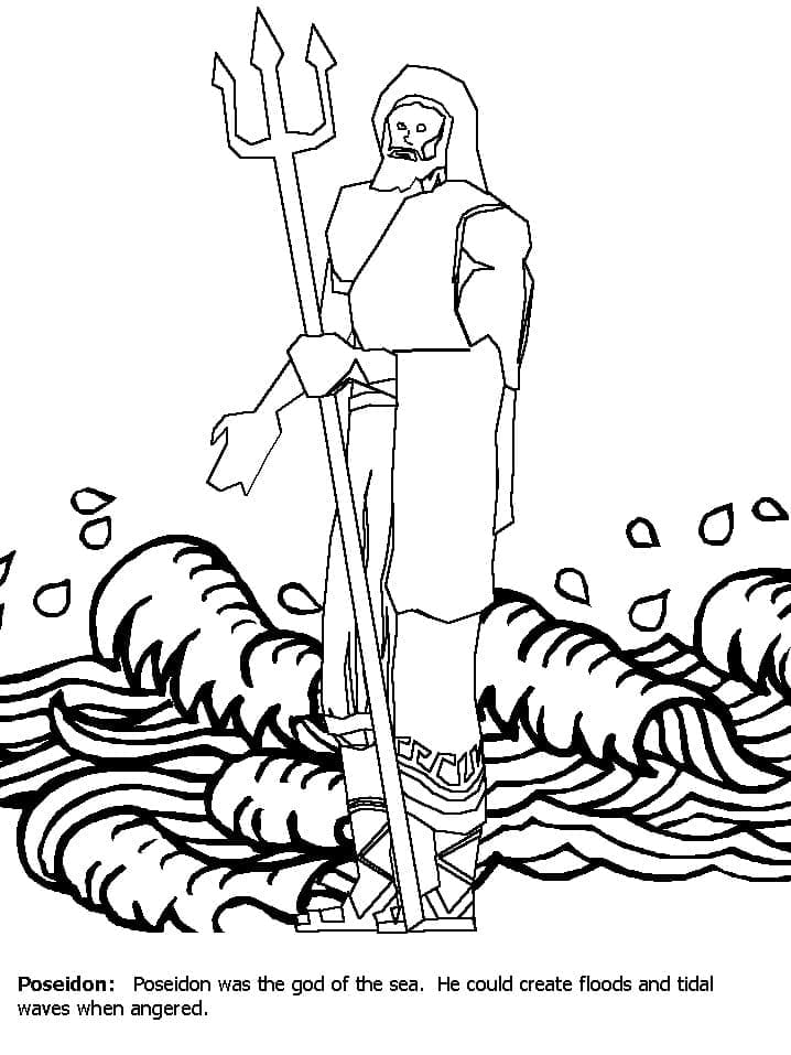 Joli coloriage Poséidon #220928 de la collection Religion et Mythologie, prêt à imprimer pour petits et grands Joli coloriage Poséidon #220928 de la collection Religion et Mythologie, prêt à imprimer pour petits et grands