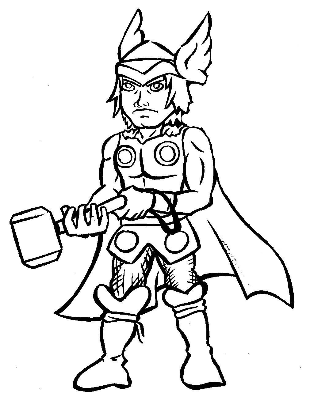Coloriage gratuit pour enfants et adultes Thor #75775, collection Religion et Mythologie