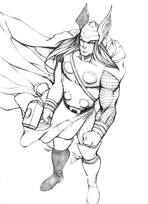 Coloriage gratuit pour enfants et adultes Thor #75827, collection Religion et Mythologie