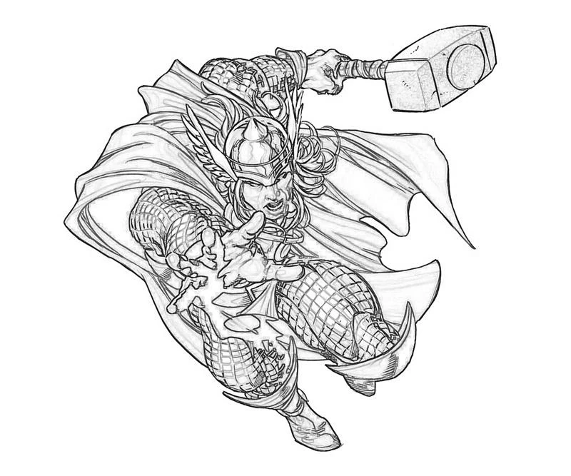 Dessin à colorier: Thor (Religion et Mythologie) #75844 - Coloriages à Imprimer Gratuits