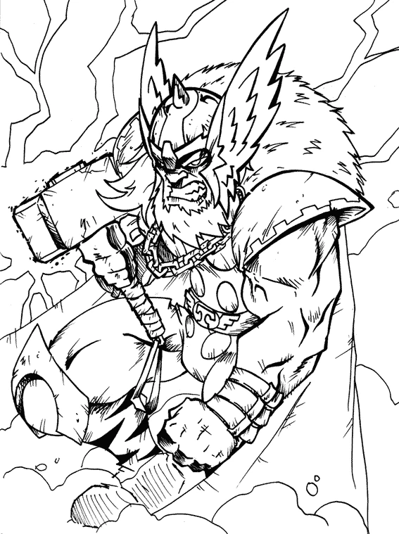 Coloriage gratuit Thor #75871 de la collection Religion et Mythologie à imprimer