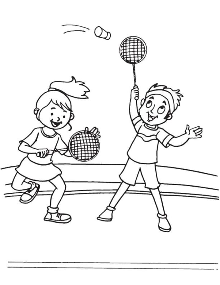Coloriage gratuit Badminton #177016 de la collection Sports à imprimer
