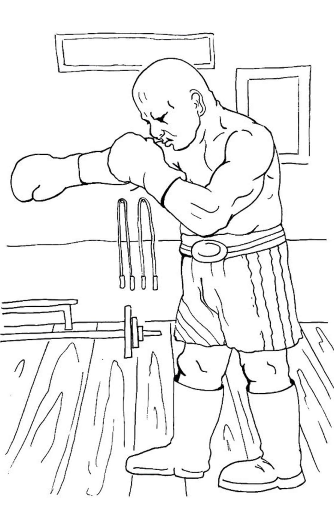 Coloriage gratuit Boxe #173913 de la collection Sports à imprimer