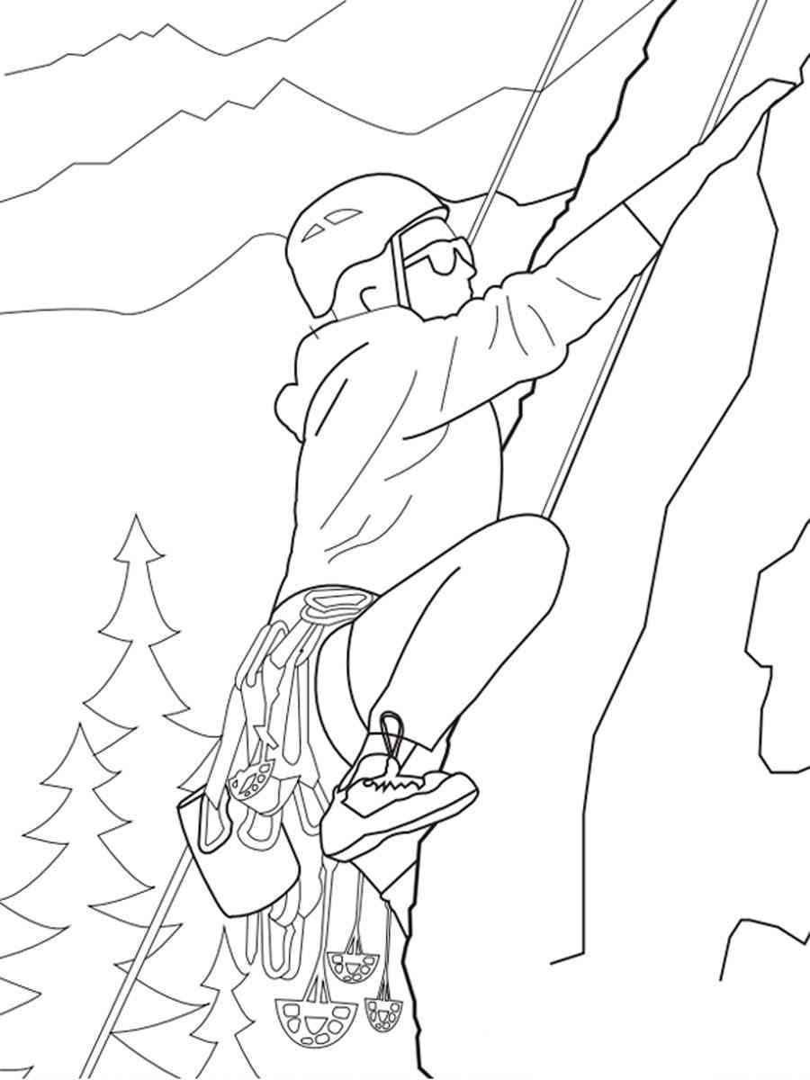 Coloriage gratuit Escalade #191213 de la collection Sports à imprimer