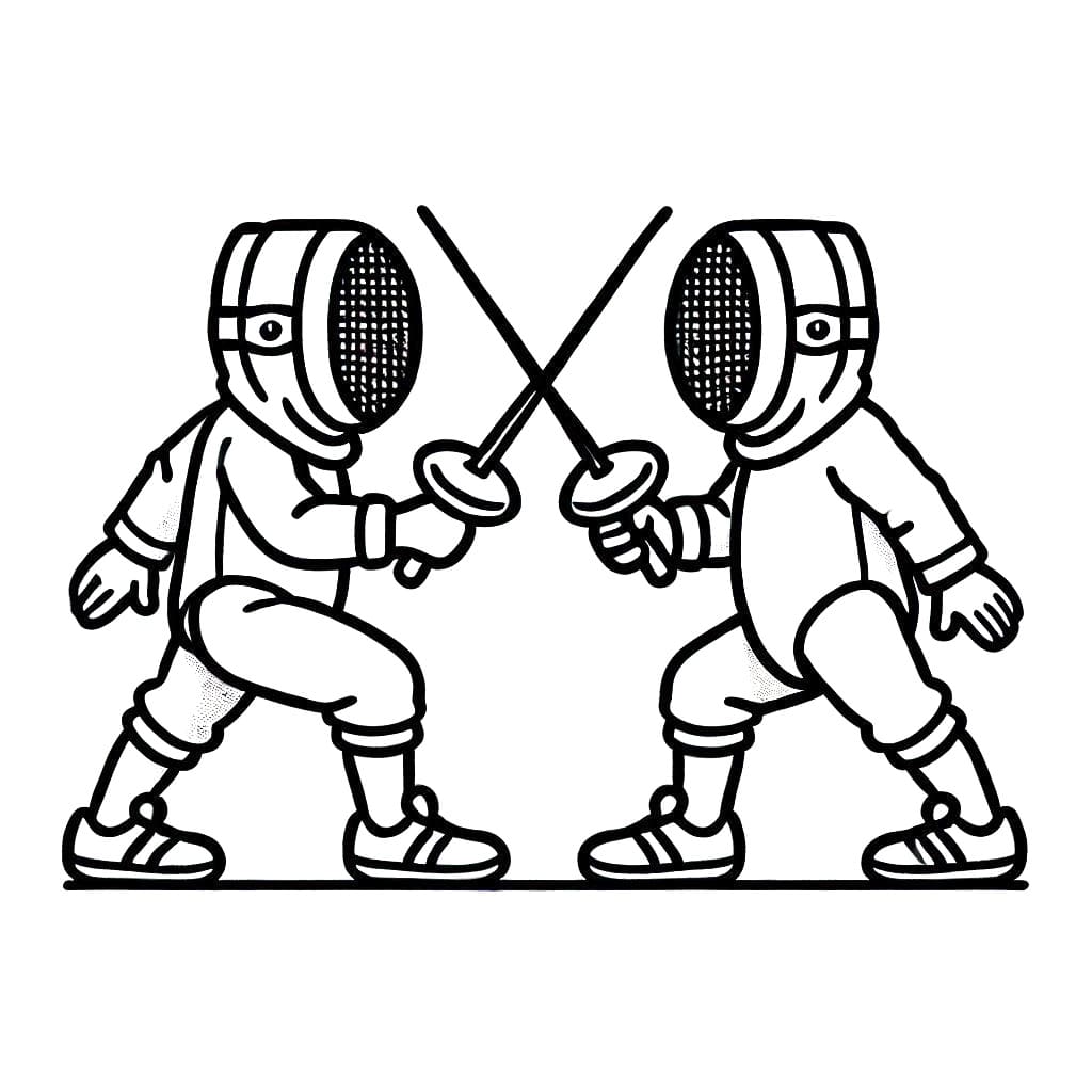 Coloriage gratuit Escrime #217674 de la collection Sports à imprimer