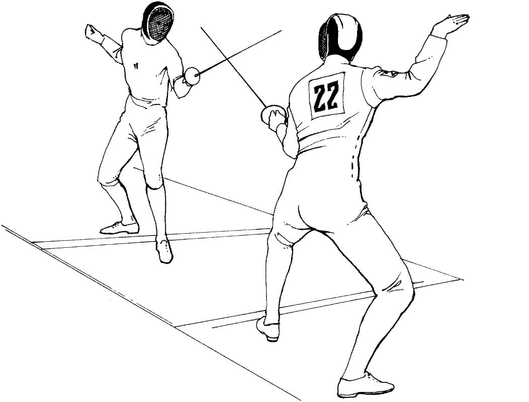 Coloriage imprimable Escrime #217692 de la collection Sports à colorier aux crayons