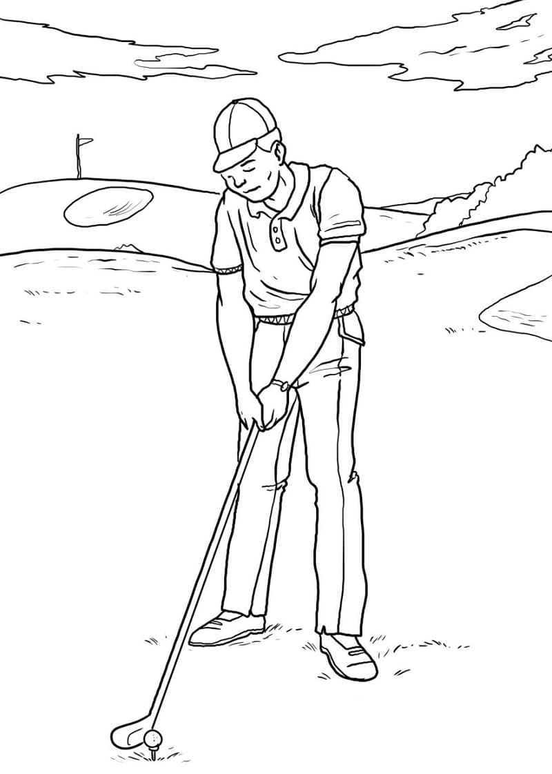 Coloriage gratuit Golf #177084 de la collection Sports à imprimer