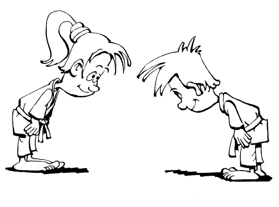 Coloriage gratuit Judo #210677 de la collection Sports à imprimer