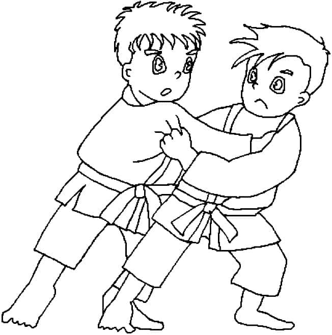 Coloriage gratuit Judo #210679 de la collection Sports à imprimer