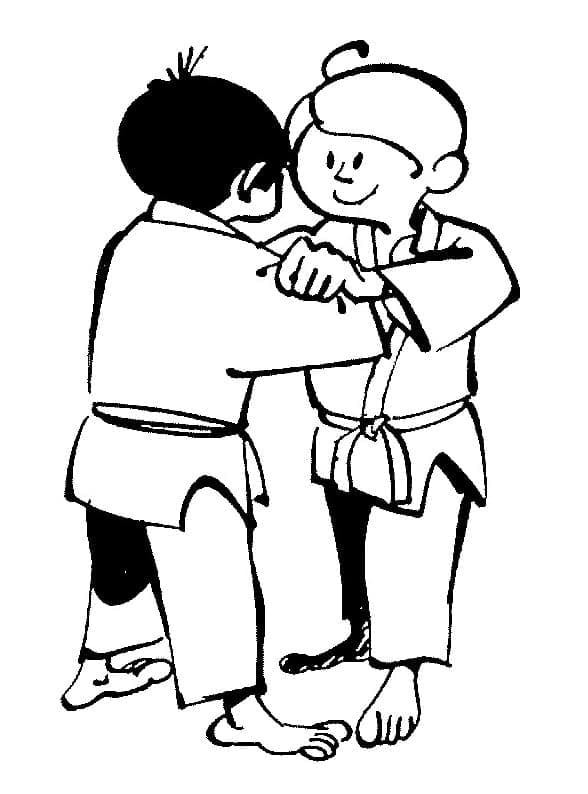 Coloriage gratuit Judo #210682 de la collection Sports à imprimer