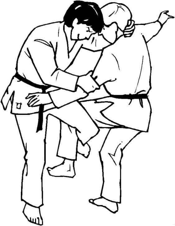 Coloriage gratuit Judo #210689 de la collection Sports à imprimer