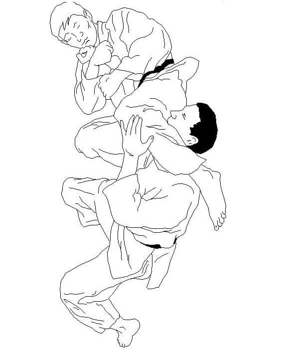 Coloriage gratuit Judo #210693 de la collection Sports à imprimer