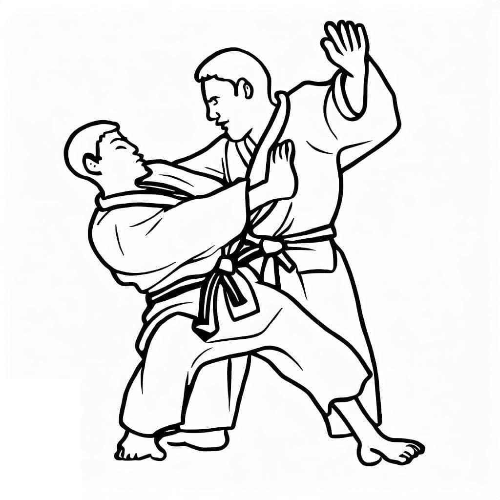 Coloriage gratuit Judo #210699 de la collection Sports à imprimer