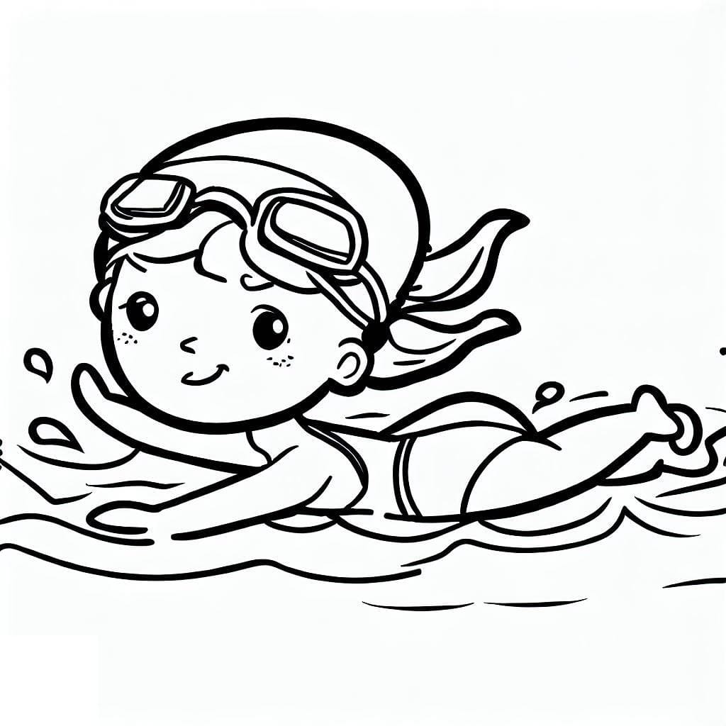 Dessin à colorier: Natation (Sports) #192688 - Coloriages à Imprimer Gratuits