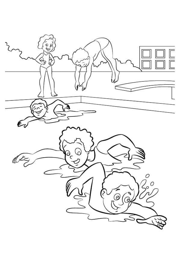 Coloriage gratuit Natation #192691 de la collection Sports à imprimer