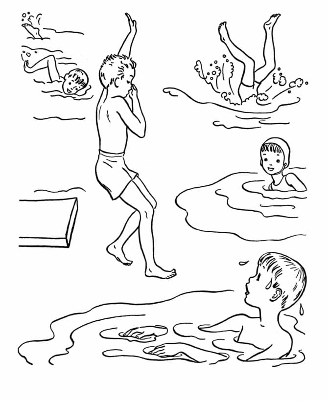 Dessin à colorier: Natation (Sports) #192692 - Coloriages à Imprimer Gratuits