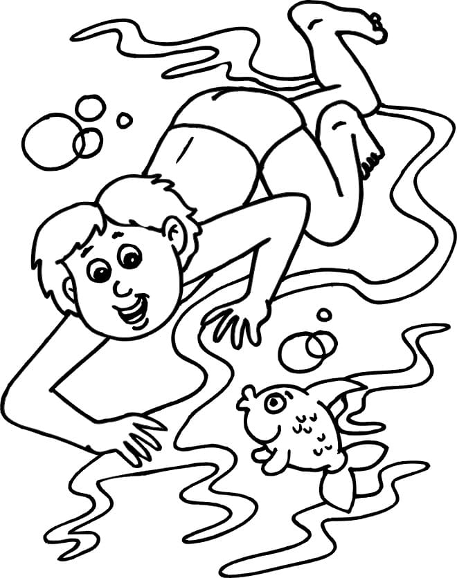 Coloriage gratuit Natation #192693 de la collection Sports à imprimer