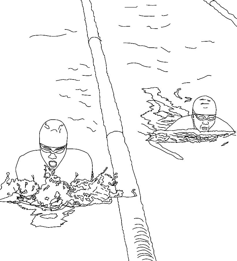 Coloriage gratuit Natation #192696 de la collection Sports à imprimer
