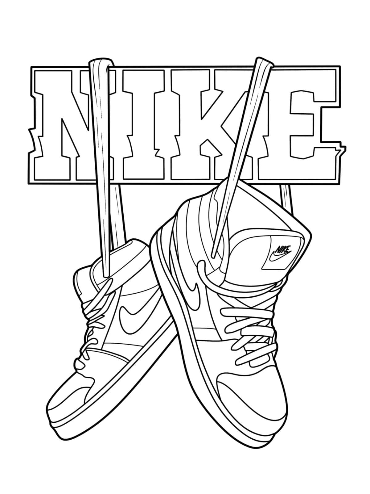Dessin à colorier Nike #214891 issu de la collection Sports, prêt à imprimer