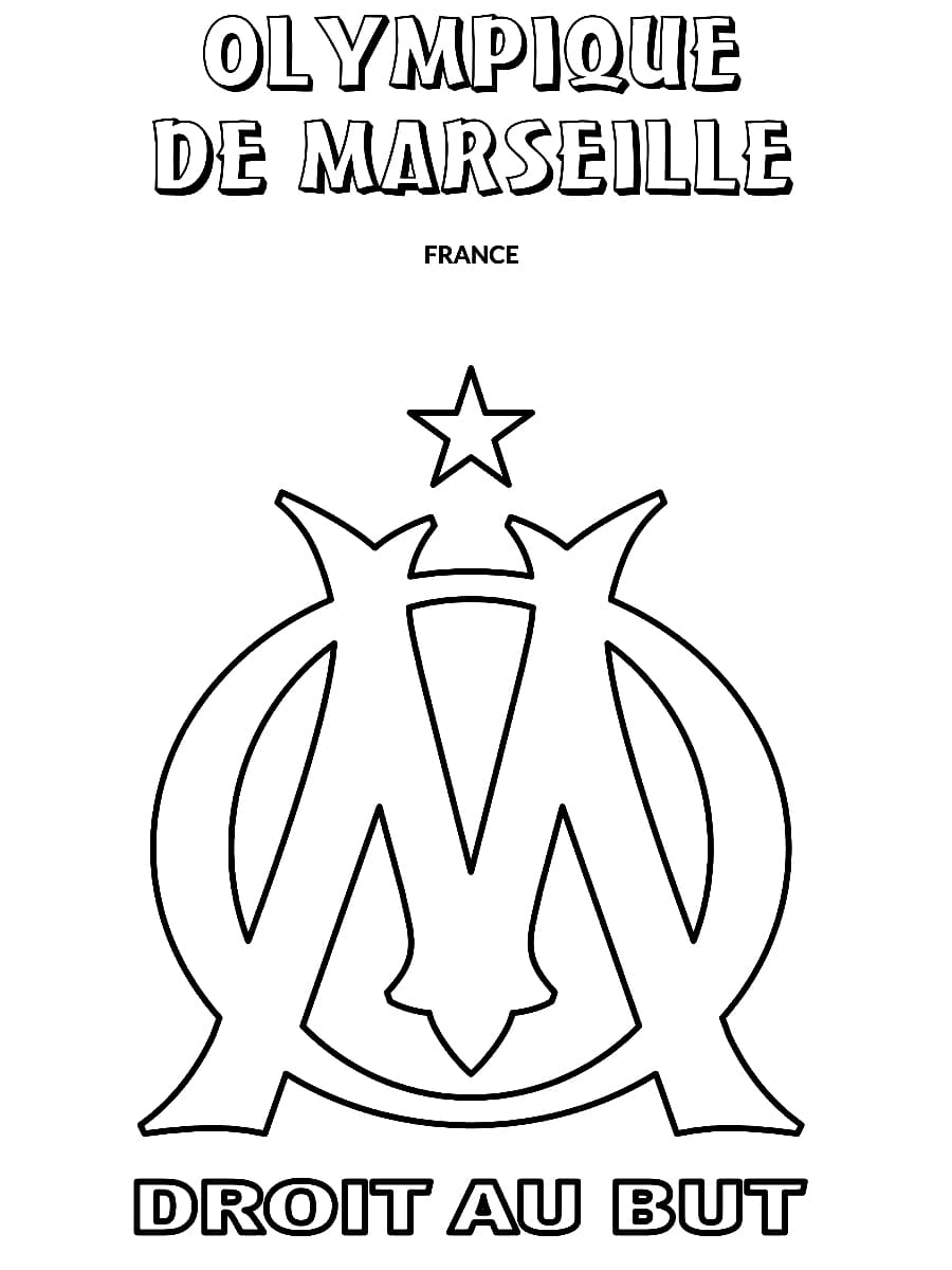 Coloriage gratuit Olympique de Marseille #192994 de la collection Sports à imprimer