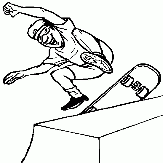 Coloriage gratuit Skateboard / Planche à roulette #139287 de la collection Sports à imprimer