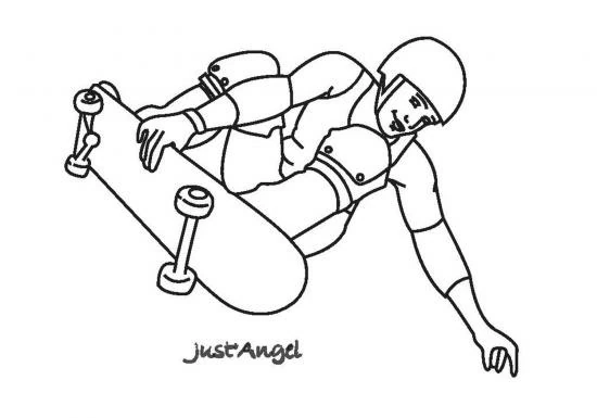 Coloriage gratuit Skateboard / Planche à roulette #139290 de la collection Sports à imprimer