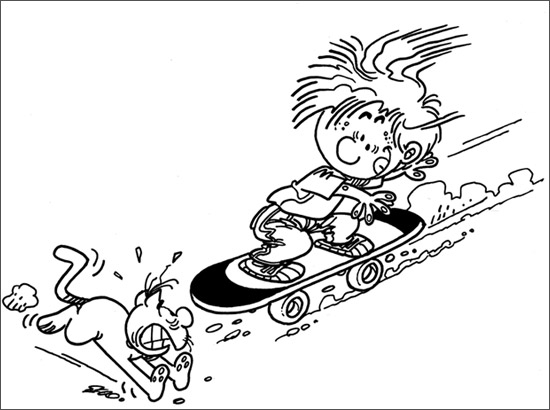 Coloriage imprimable Skateboard / Planche à roulette #139312 de la collection Sports à colorier aux crayons