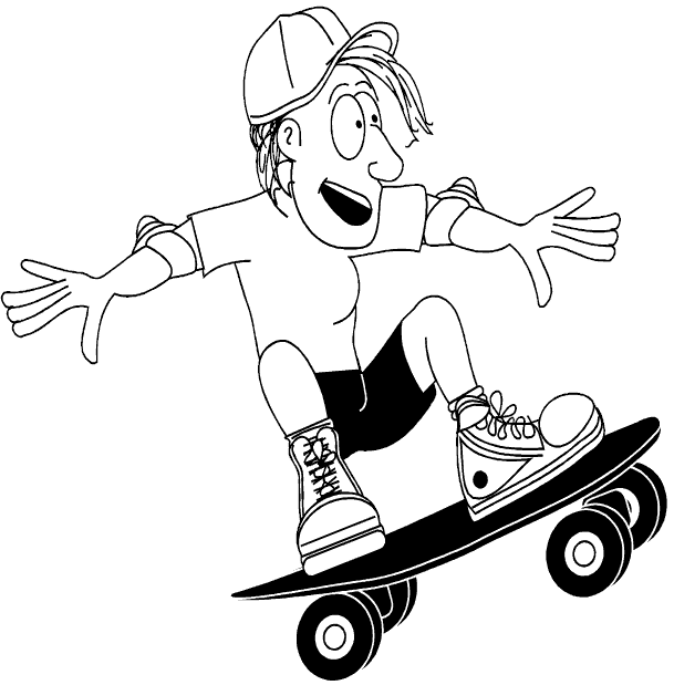 Coloriage à imprimer Skateboard / Planche à roulette #139342 de la série Sports, gratuit pour enfants et adultes