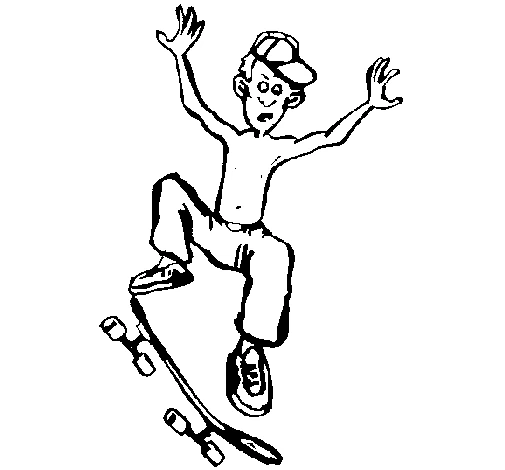 Coloriage Skateboard / Planche à roulette #139345 à imprimer gratuitement, extrait de la collection Sports