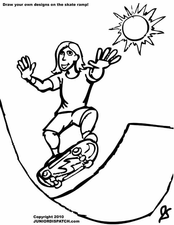 Coloriage gratuit Skateboard / Planche à roulette #139379 de la collection Sports à imprimer