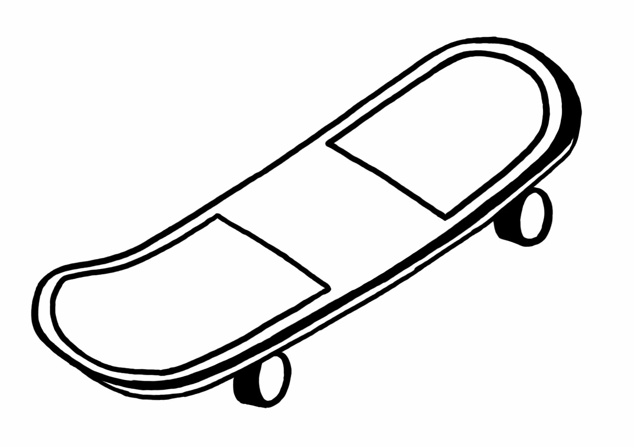 Illustration au trait Skateboard / Planche à roulette #139392 de la collection Sports à colorier gratuitement