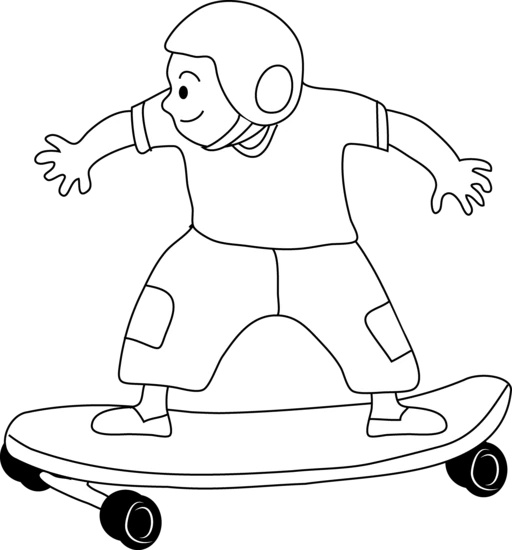 Coloriage gratuit Skateboard / Planche à roulette #139393 de la collection Sports à imprimer