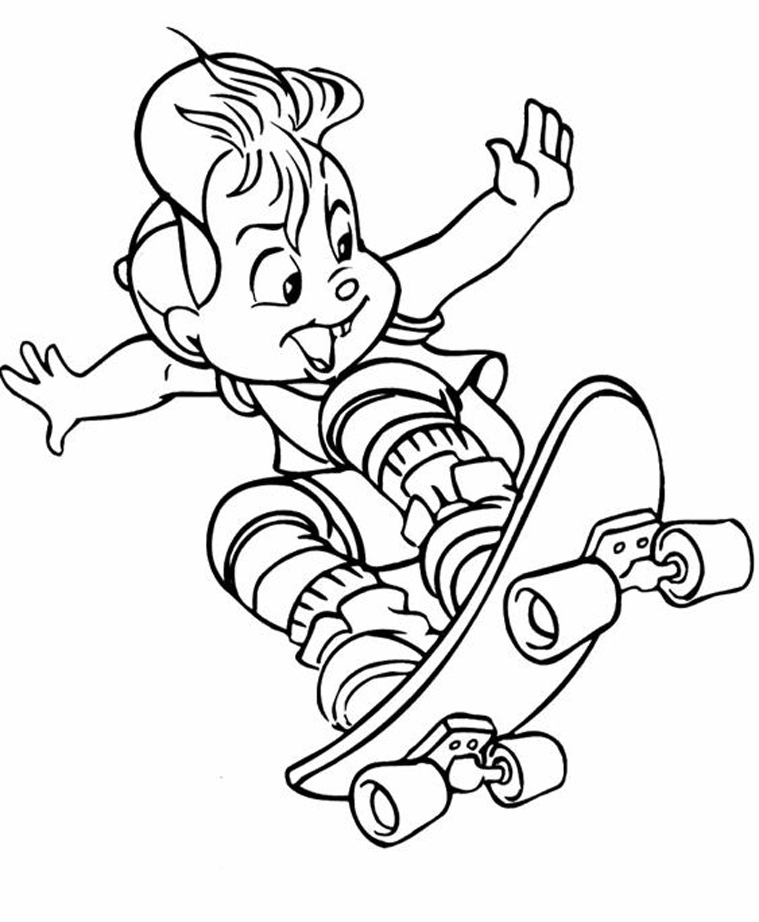 Coloriage gratuit Skateboard / Planche à roulette #139397 de la collection Sports à imprimer