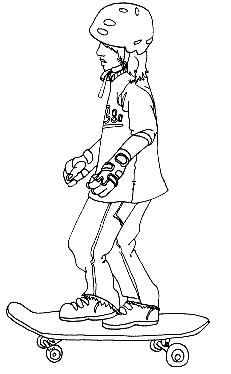 Coloriage gratuit Skateboard / Planche à roulette #139404 de la collection Sports à imprimer