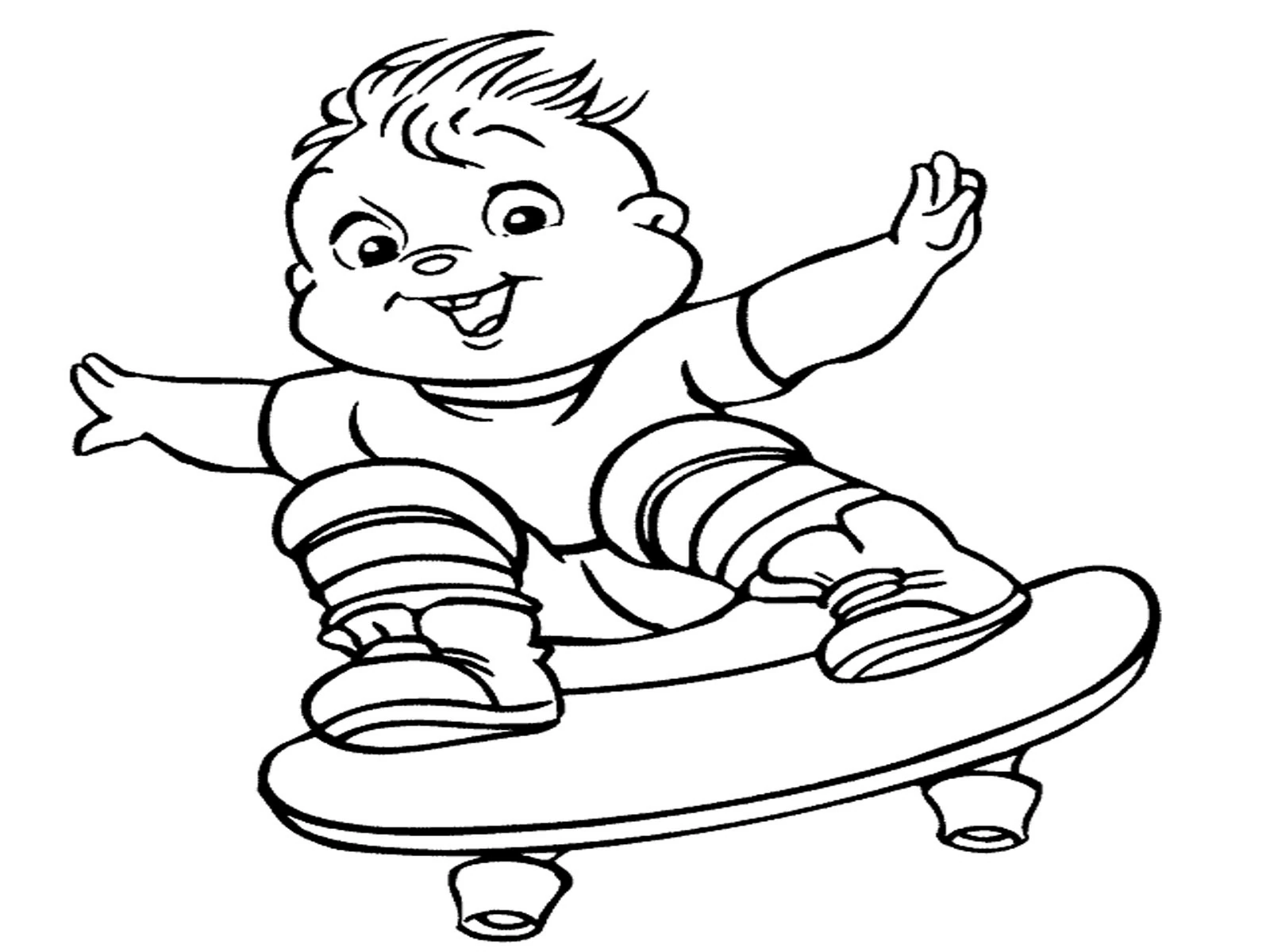 Coloriage gratuit Skateboard / Planche à roulette #139419 de la collection Sports à imprimer