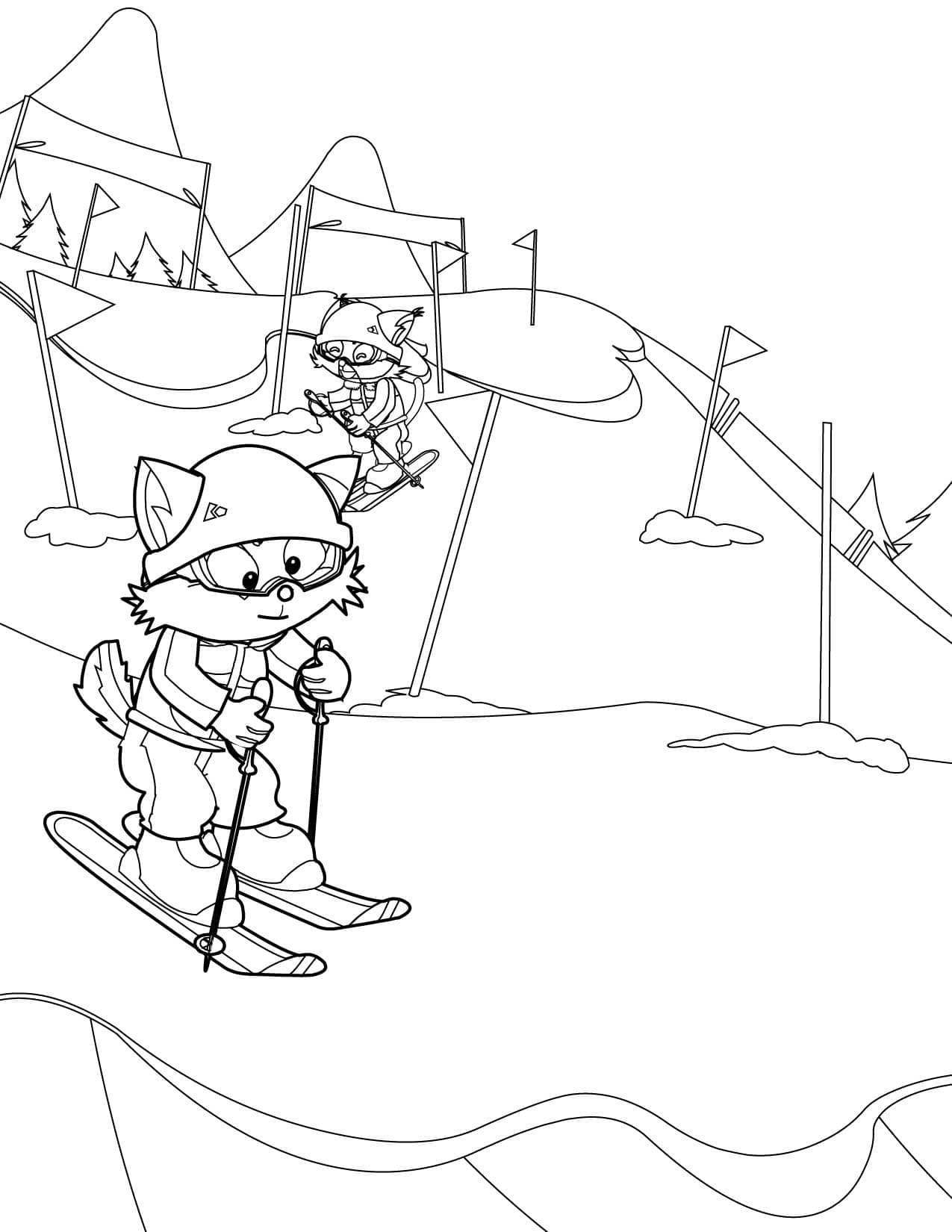 Coloriage gratuit Ski #198408 de la collection Sports à imprimer