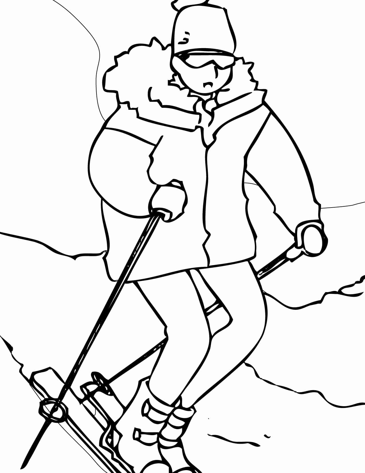 Coloriage gratuit Ski #198417 de la collection Sports à imprimer