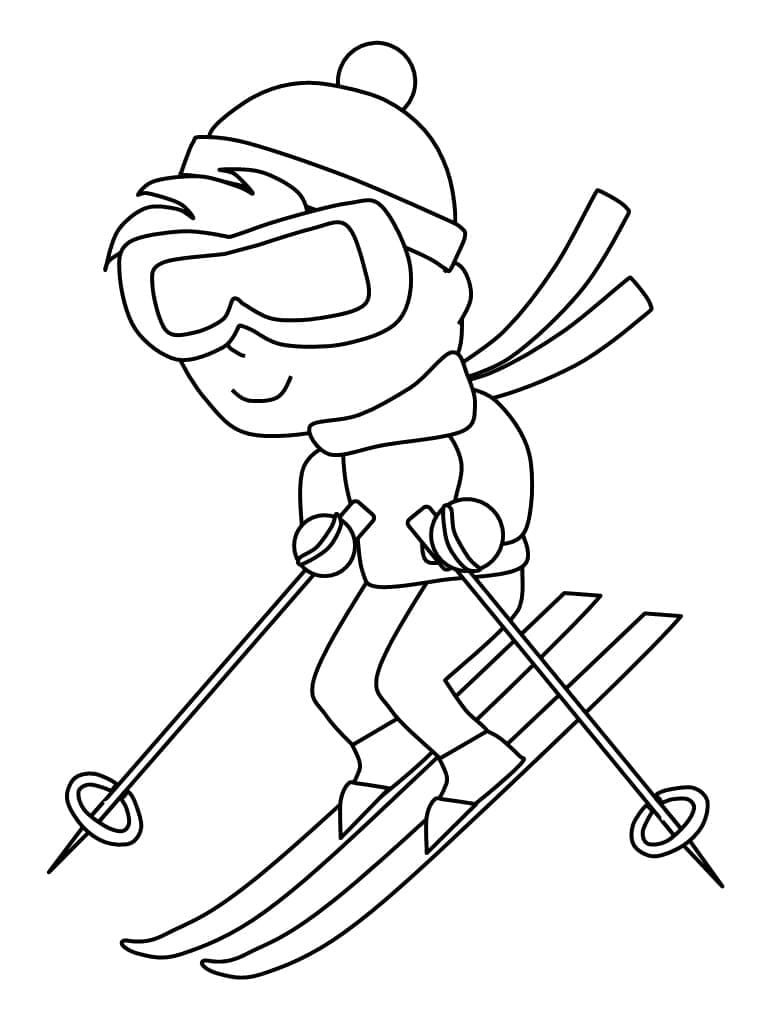 Coloriage gratuit Ski #198418 de la collection Sports à imprimer