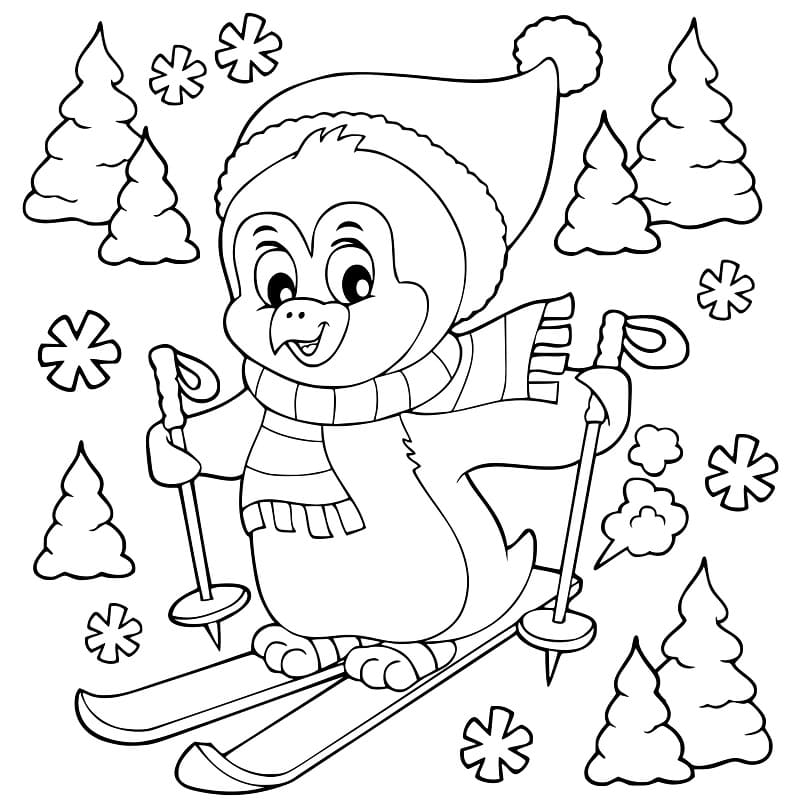 Coloriage gratuit Ski #198428 de la collection Sports à imprimer