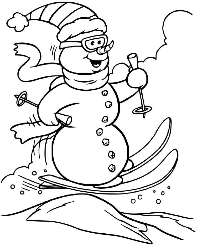 Coloriage gratuit Ski #198431 de la collection Sports à imprimer