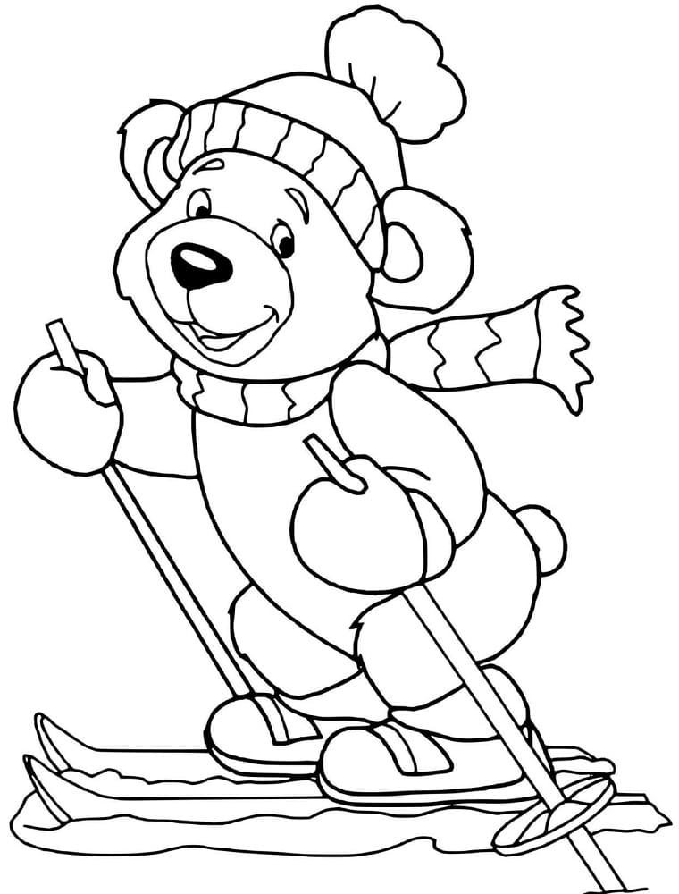 Coloriage gratuit Ski #198434 de la collection Sports à imprimer