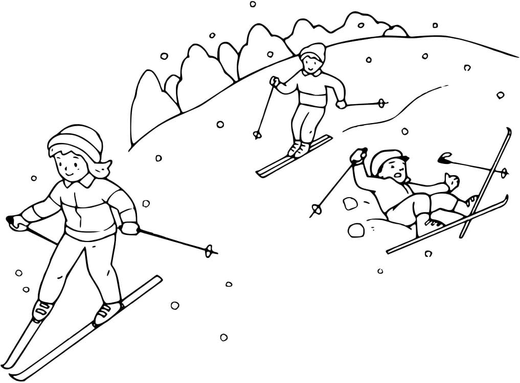 Coloriage gratuit Ski #198435 de la collection Sports à imprimer