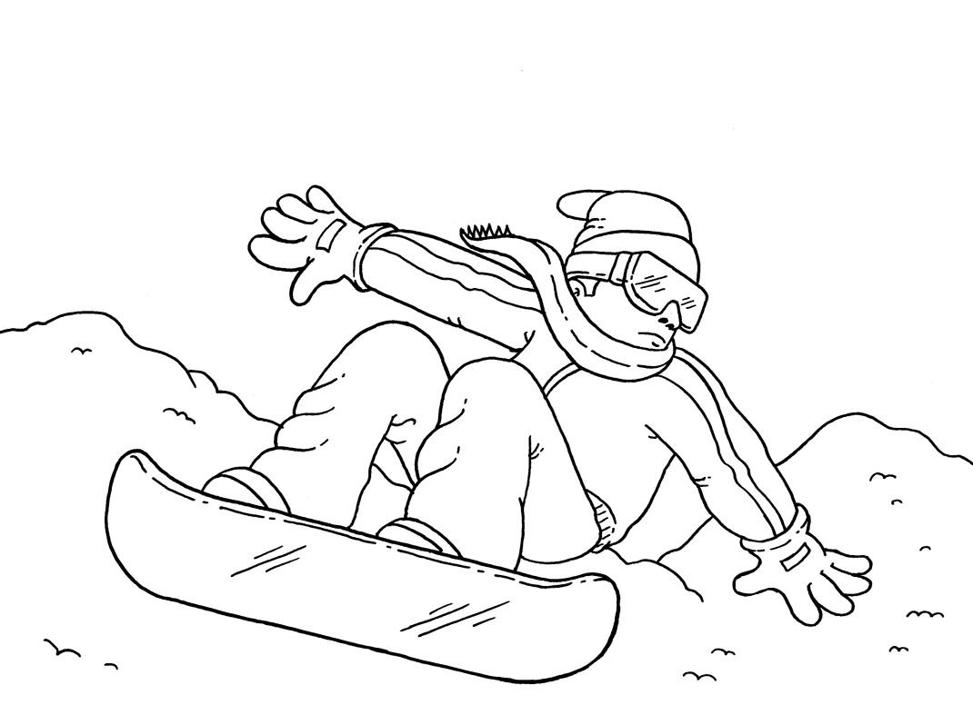 Dessin à colorier: Snowboard / Planche à neige (Sports) #143800 - Coloriages à Imprimer Gratuits