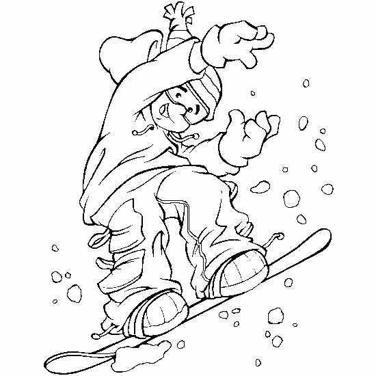 Coloriage Snowboard / Planche à neige #143816 à imprimer gratuitement, extrait de la collection Sports