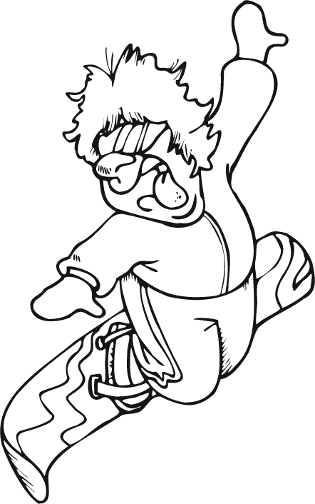 Coloriage gratuit pour enfants et adultes Snowboard / Planche à neige #143831, collection Sports