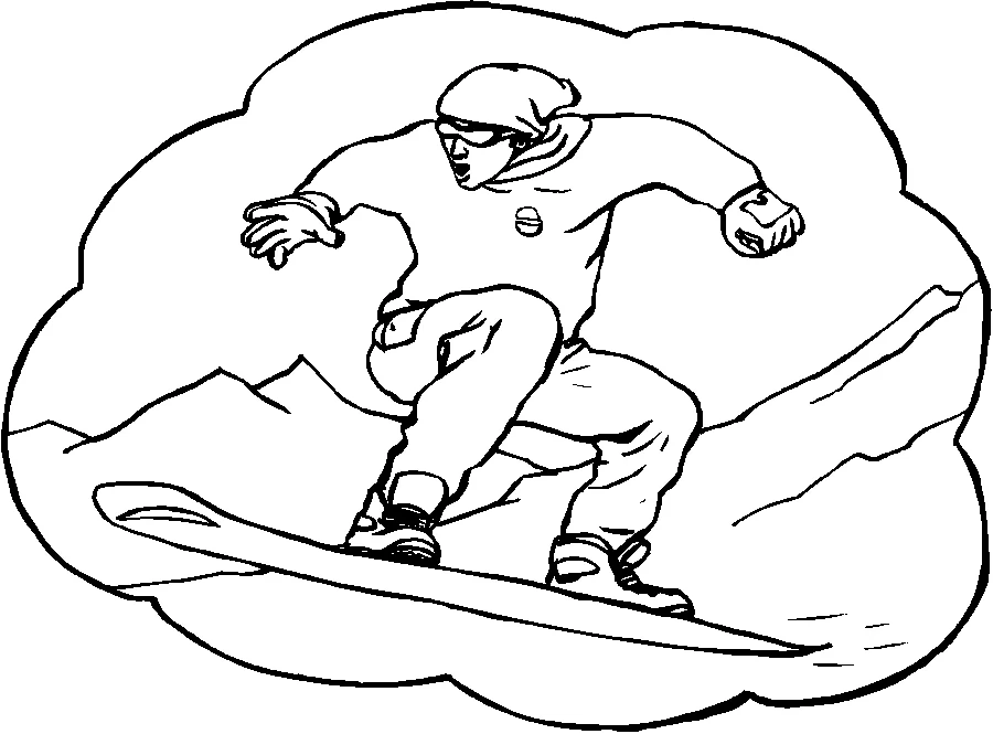 Coloriage gratuit Snowboard / Planche à neige #143873 de la collection Sports à imprimer