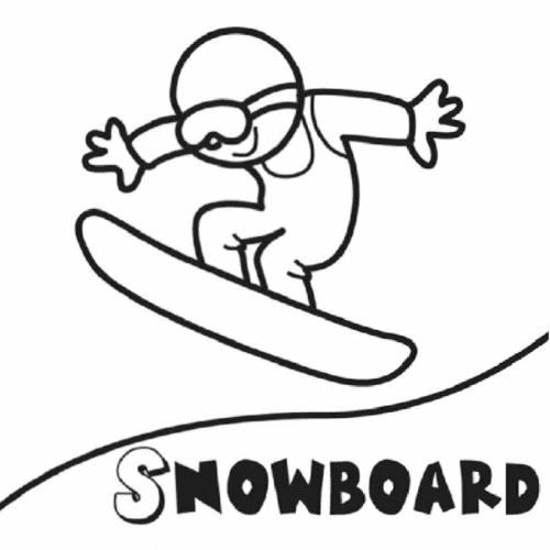 Coloriage gratuit Snowboard / Planche à neige #143900 de la collection Sports à imprimer