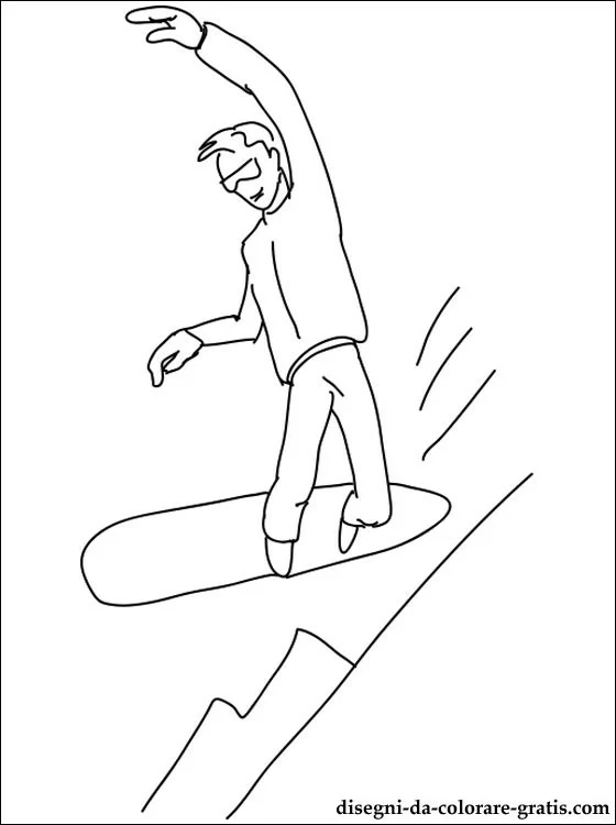 Coloriage gratuit Snowboard / Planche à neige #143994 de la collection Sports à imprimer