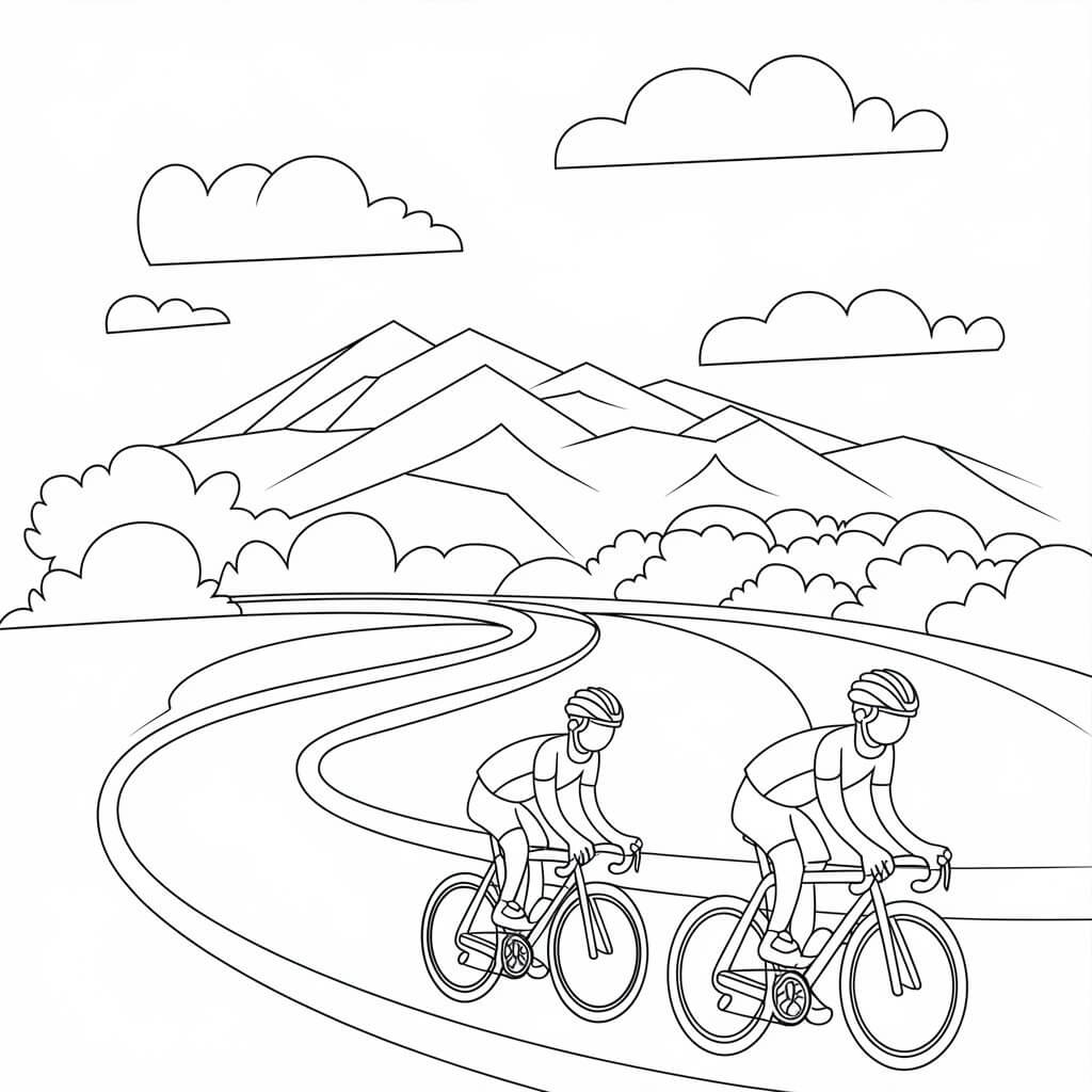 Coloriage gratuit Tour de France #221146 de la collection Sports à imprimer