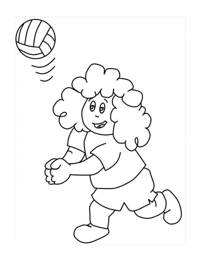 Coloriage Volley-ball #176998 à imprimer gratuitement, extrait de la collection Sports